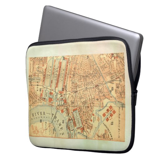 Vintage Londoner Karte Laptopschutzhülle (Vorderseite Links)
