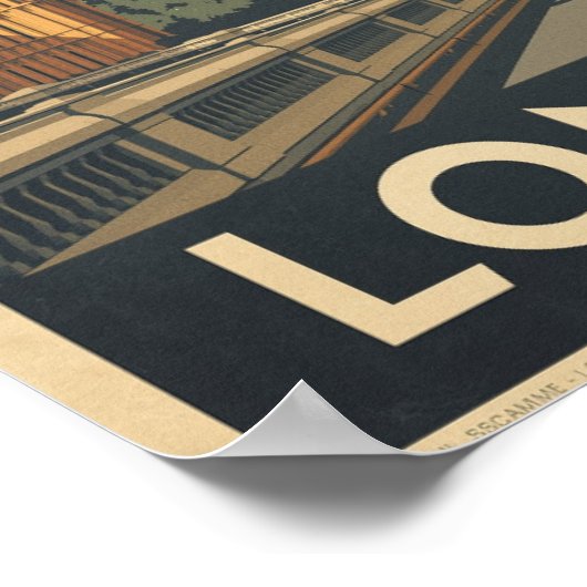 Vintage Londoner Reise Poster (Ecke)