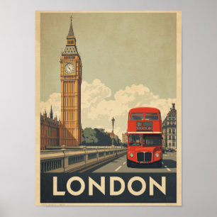Vintage Londoner Reise Poster