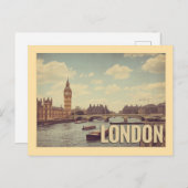 Vintage Londoner Reise Postkarte (Vorne/Hinten)