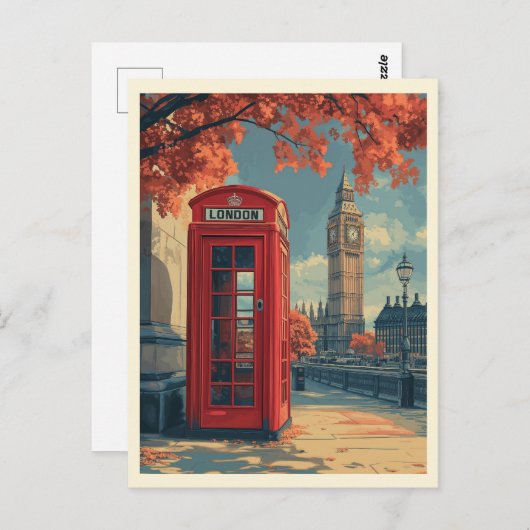 Vintage Londoner Reise Postkarte (Vorne/Hinten)