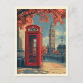 Vintage Londoner Reise Postkarte (Vorderseite)