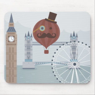 Vintage Londoner Reiseszene Mousepad