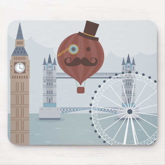 Vintage Londoner Reiseszene Mousepad (Vorne)