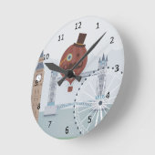 Vintage Londoner Reiseszene Runde Wanduhr (Winkel)
