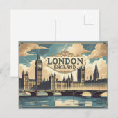 Vintage Londoner Szenen Postkarte (Vorne/Hinten)