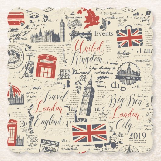 Vintage Londoner Untersetzer (Vorderseite)