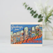 Vintage Long Beach CA Postkarte (Stehend Vorderseite)