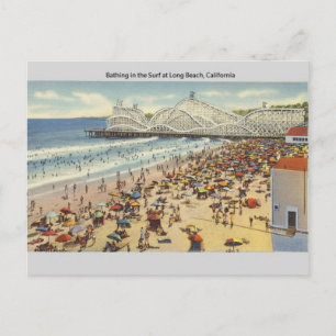 Vintage Long Beach California Postkarte