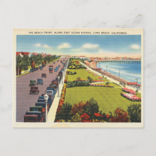 Vintage Long Beach Kalifornien 1940er Ocean Blvd Postkarte