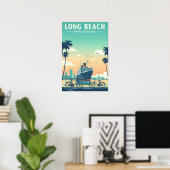 Vintage Long Beach Poster (Heimbüro)