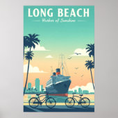Vintage Long Beach Poster (Vorne)