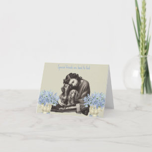 Vintage Long Hair Dackel Card Karte