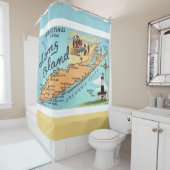 Vintage Long Island Karte Duschvorhang (Beispiel)