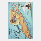 Vintage Long Island Karte Geschirrtuch (Vertikal)