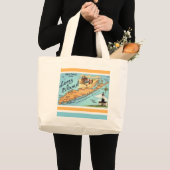 Vintage Long Island Karte Jumbo Stoffbeutel (Vorderseite (Produkt))