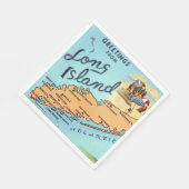 Vintage Long Island Karte Serviette (Ecke)