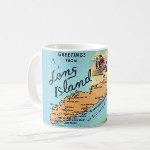Vintage Long Island Karte Tasse