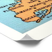 Vintage Long Island-Kartenposter Druck Poster (Ecke)