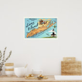 Vintage Long Island-Kartenposter Druck Poster (Küche)