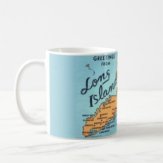 Vintage Long Island Map Tasse (Links)