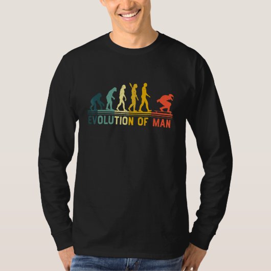 Vintage Longboard Longboarding Evolution Mann T-Shirt (Vorderseite)