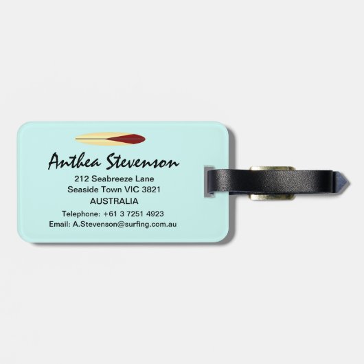 Vintage Longboards Gepäckanhänger (Rückseite horizontal)