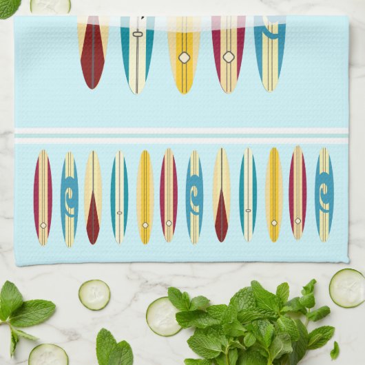 Vintage Longboards Geschirrtuch (Gefaltet)