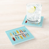 Vintage Longboards Glasuntersetzer (Schrägansicht)