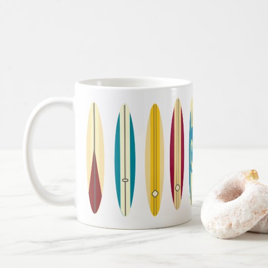Vintage Longboards Kaffeetasse (Mit Donut)
