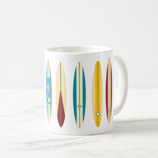 Vintage Longboards Kaffeetasse (VorderseiteRechts)