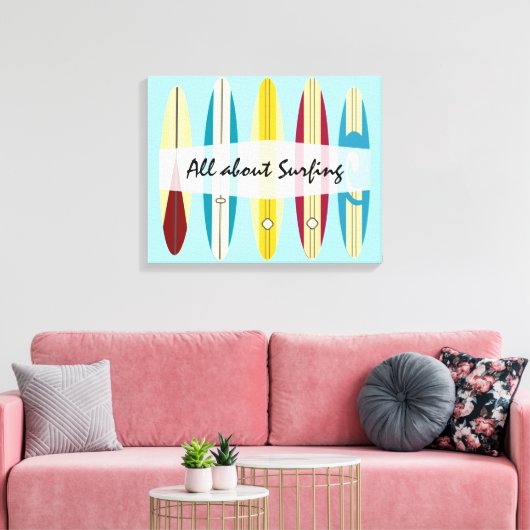 Vintage Longboards Leinwanddruck (Insitu (Wohnzimmer))