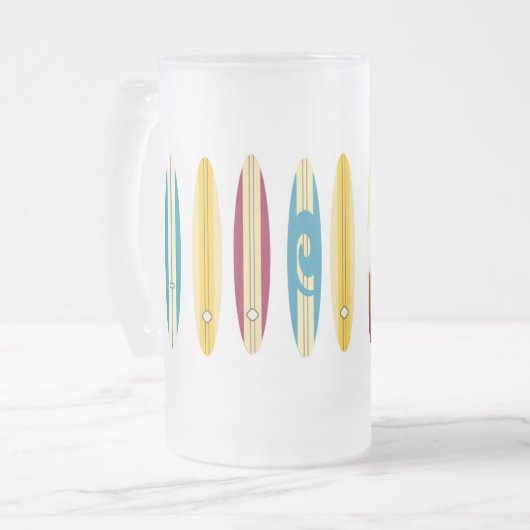 Vintage Longboards Mattglas Bierglas (Vorderseite Links)