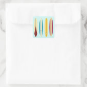 Vintage Longboards Quadratischer Aufkleber (Tasche)