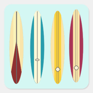 Vintage Longboards Quadratischer Aufkleber