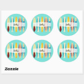 Vintage Longboards Runder Aufkleber (Blatt)