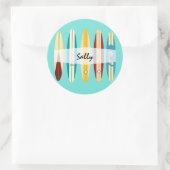 Vintage Longboards Runder Aufkleber (Tasche)