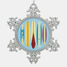 Vintage Longboards Schneeflocken Zinn-Ornament