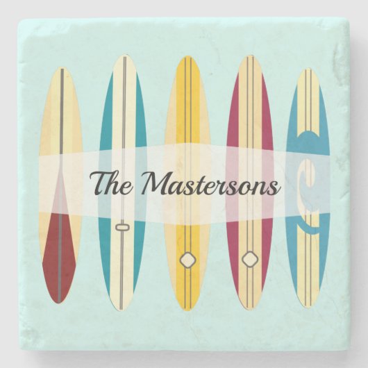 Vintage Longboards Steinuntersetzer (Vorderseite)