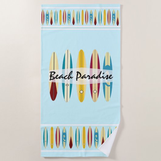 Vintage Longboards Strandtuch (Vorderseite)