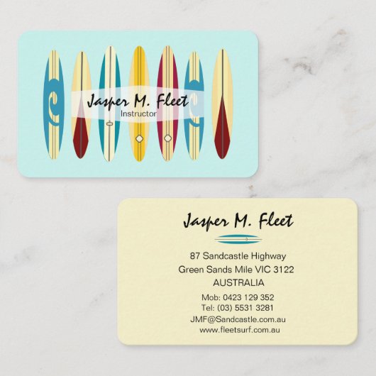 Vintage Longboards Visitenkarte (Vorne/Hinten)