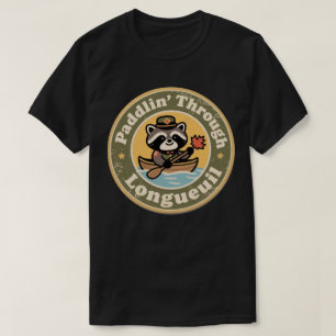 Vintage Longueuil Quebec Kanufahren Waschbär T-Shirt
