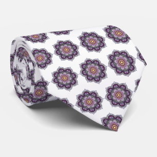 Vintage-Look 1970er Jahre Lila Mandala Krawatte