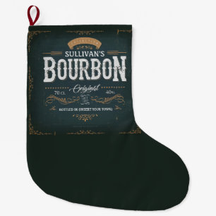 Vintage-Look ADD NAME American Bourbon Whiskey Bar Großer Weihnachtsstrumpf