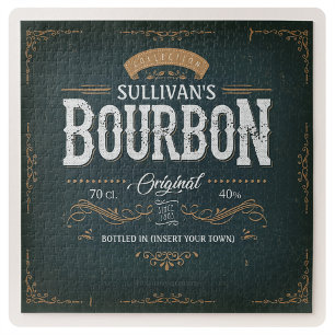 Vintage-Look ADD NAME American Bourbon Whiskey Bar Puzzle