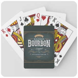 Vintage-Look ADD NAME American Bourbon Whiskey Bar Spielkarten