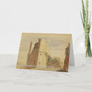 Vintage-Look, altes Schloss, Geburtstags-Grußkarte Karte
