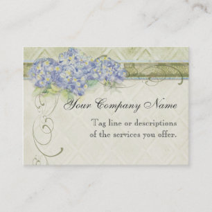 Vintage-Look Blaue Hortensien-Blumen-Swirlen Visitenkarte