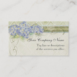 Vintage-Look Blaue Hortensien-Blumen-Swirlen Visitenkarte