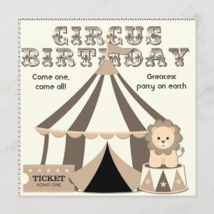 Vintage-Look-Einladung zum Geburtstag im Zirkus-St Einladung